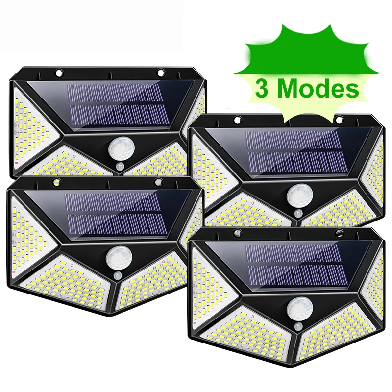 

D2 100 LED Solar Light Outdoor Solar Lamp Powered Sunlight Waterproof PIR Motion Sensor Light for Home Door Garden Decoration