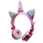 Милый Единорог проводные наушники с микрофоном для мамы и дочери; Музыкальные стерео 3,5 мм наушники для IPhone X, компьютерная игровая гарнитура, подарок для детей