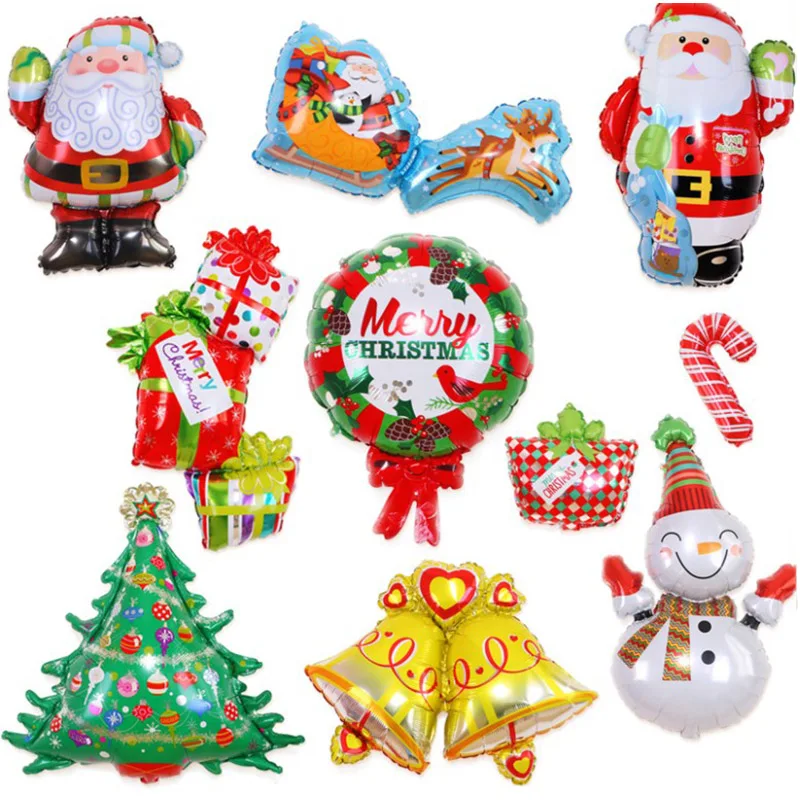 

Рождественские украшения воздушный шар из алюминиевой фольги, Санта-Клаус, снеговик, шар, лось, рождественская елка, Рождественский и Новог...