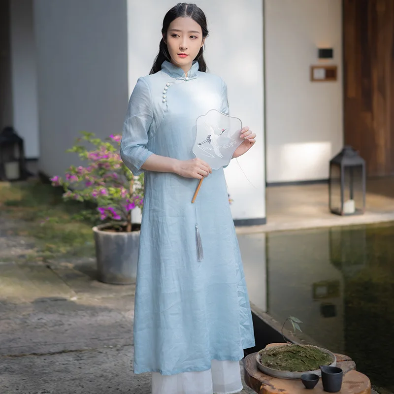 Современная ханьфу новая Китайская традиционная одежда Улучшенный Чонсам