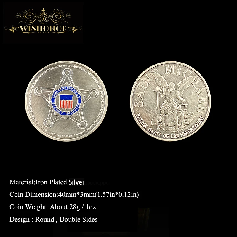 Хорошая США Secret Услуги нарядное монета Красочные 24K позолоченная 40*3 мм Юбилейные