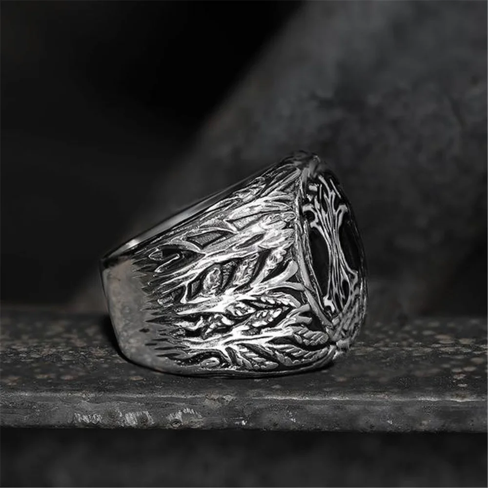 

New Popular Creative Retro Punk Viking National Wind Tree of Life Men's Ring Gothic Hip Hop Rock Pop Party Jewelry Jewelry Gift