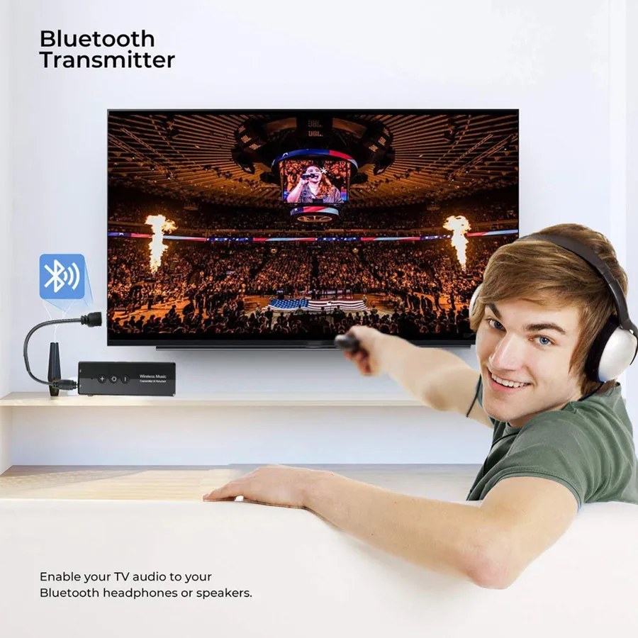 Передатчик и приемник VIKEFON Bluetooth 5 0 для ТВ ПК автомобильных наушников RCA разъем Aux 3