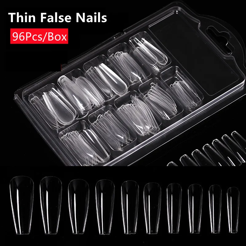 

Full/Half Cover Fake Nail Artificial Press on Long Ballerina Clear/Natural/white False Nails Coffin Nails Art Tips Manicure Tool