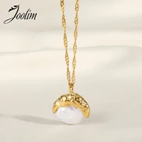 joolim jewelry wholesale no fade simple failing stone pendant necklace waterproof gold jewelry