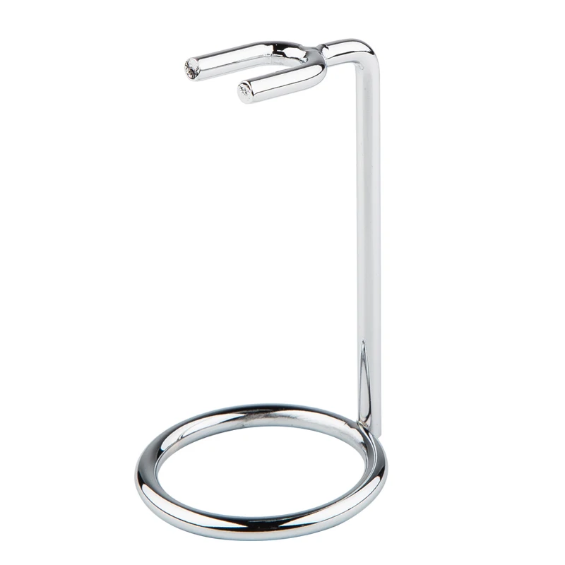 Men Metal Art Shaving Brush Stand Razor Base Chromed Silver 