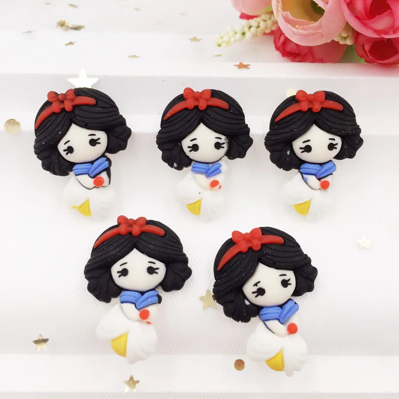Ручная роспись смолы Kawaii красочные девушки Flatback Камень Кабошон 7 шт скрапбук DIY