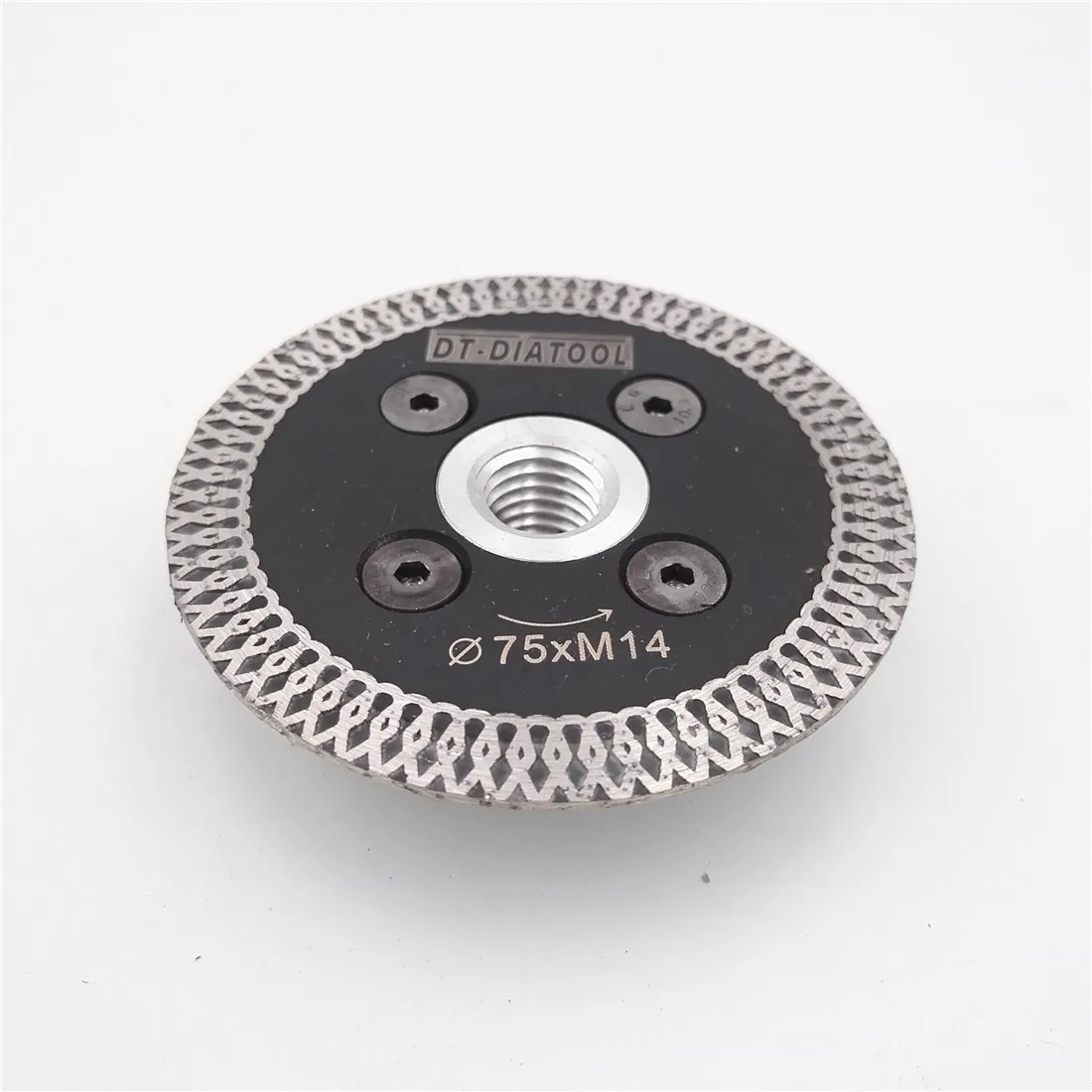DT-DIATOOL 1pc 75mm Hot Pressed Mini Mesh Turbo Rim Diamond Saw Blade With Removable M14 or 5/8-11 Flange and | Инструменты