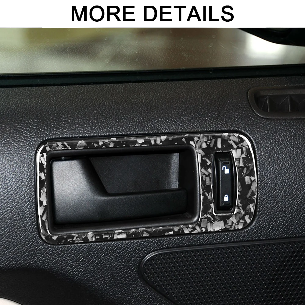 For Ford Mustang 2009 2010 2011 2013 Carbon Fiber Car Door Pull Handle Frame Cover Car Accessories Decorative Stickers Car Trim