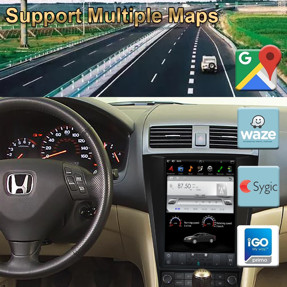 Android 9 0 аудио вертикальный экран Тесла стиль Автомобильный GPS-навигатор для HONDA