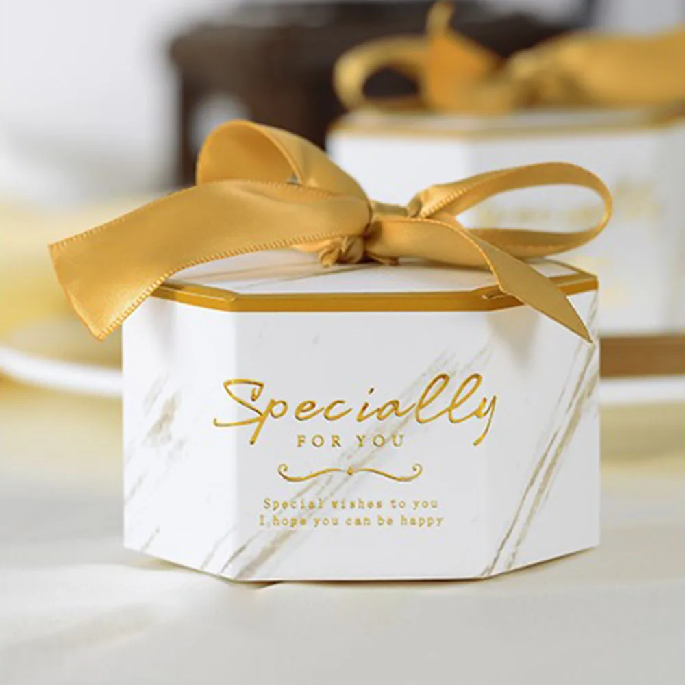 Новый Мрамор шестигранник для свадебных сувениров и сладкий подарок сумки