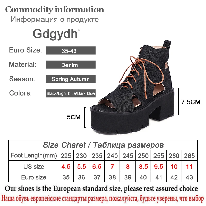 

Gdgydh Retro Peep Toe Women Shoes Boots Spring 2021 New Summer Block Heel Comfy Platform Heels Hollow Out Breathable Big Size