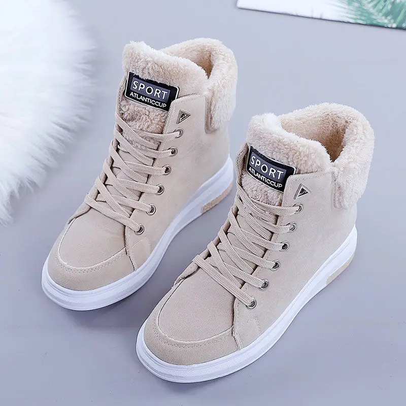 

Women Boots Winter Sneaker Shoes 2021 Warm Plush Snow Boots Cotton Shoes Mid-tube Boots for Women Casual Ourdoor Ladies Shoes