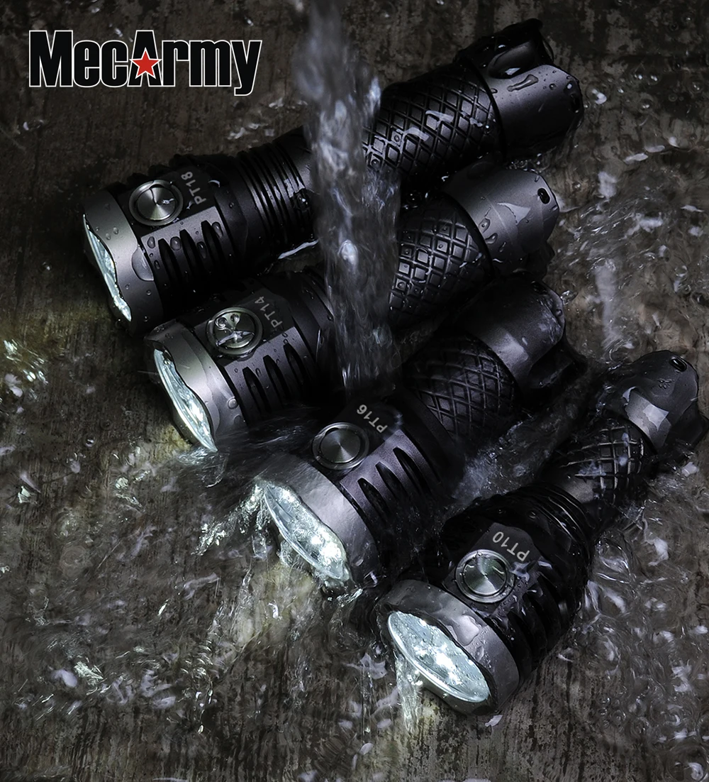 MecArmy PT18 USB Перезаряжаемый Фонарик 1000 люмен EDC 3 * CREE XP-G2 светодиоды компактный