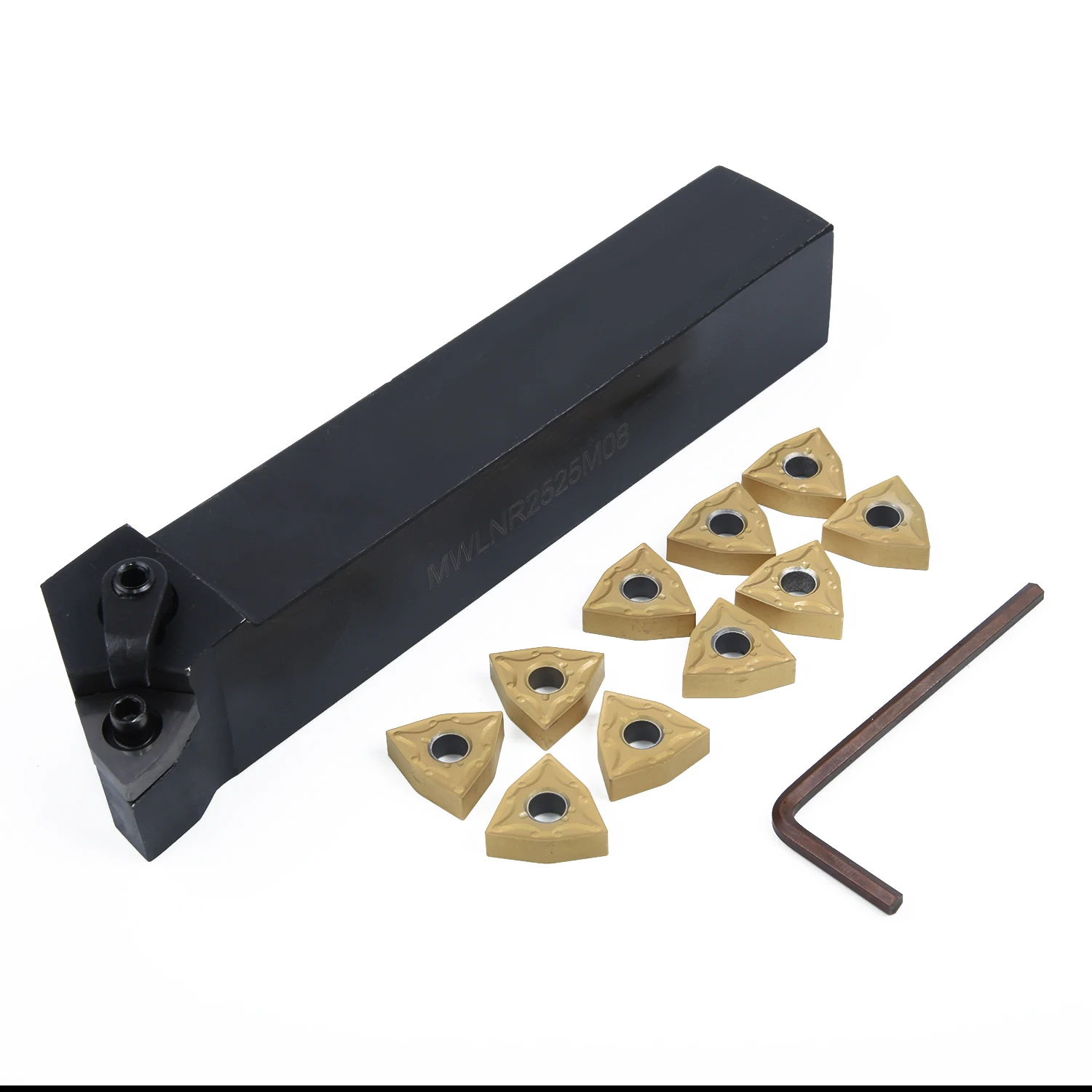 

New MWLNR2525M08 25mm Lathe Turning Tool Holder+10 WNMG080404 Carbide Insert Kit