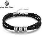 Браслет плетеный веревочный мужской, с бусинами на заказ