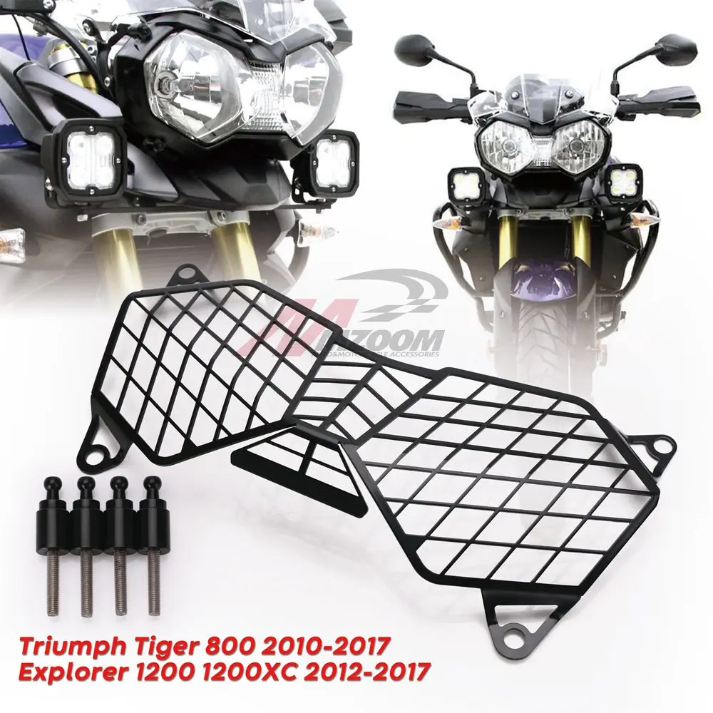 Фара мотоцикла решетка свет крышка Защитная защита для Triumph Tiger 800 2010 2017 & Explorer 1200 12