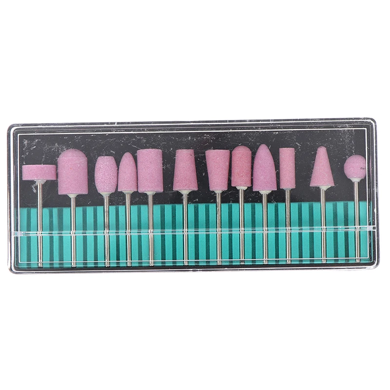 

12pcs Quartz Scrub Stone Nail Art Drill Bit Set Pedicure Kit 2.35 Bit Replacement 3/32 Grinding Sanding Head Bits Manicure Tools