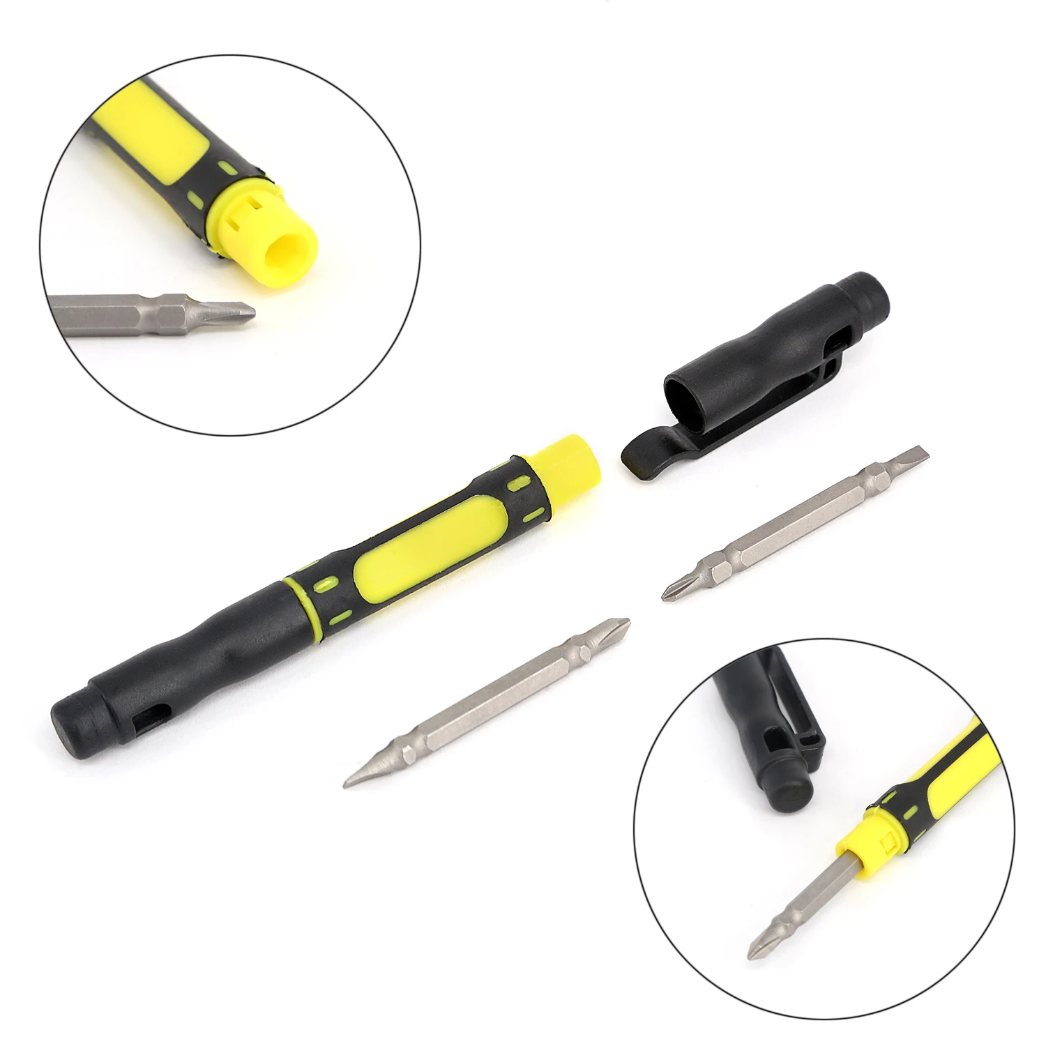 

For Repairing Radio, Clock 4 In 1 Mini Alloy Screwdriver Pen-shaped Repair Tool