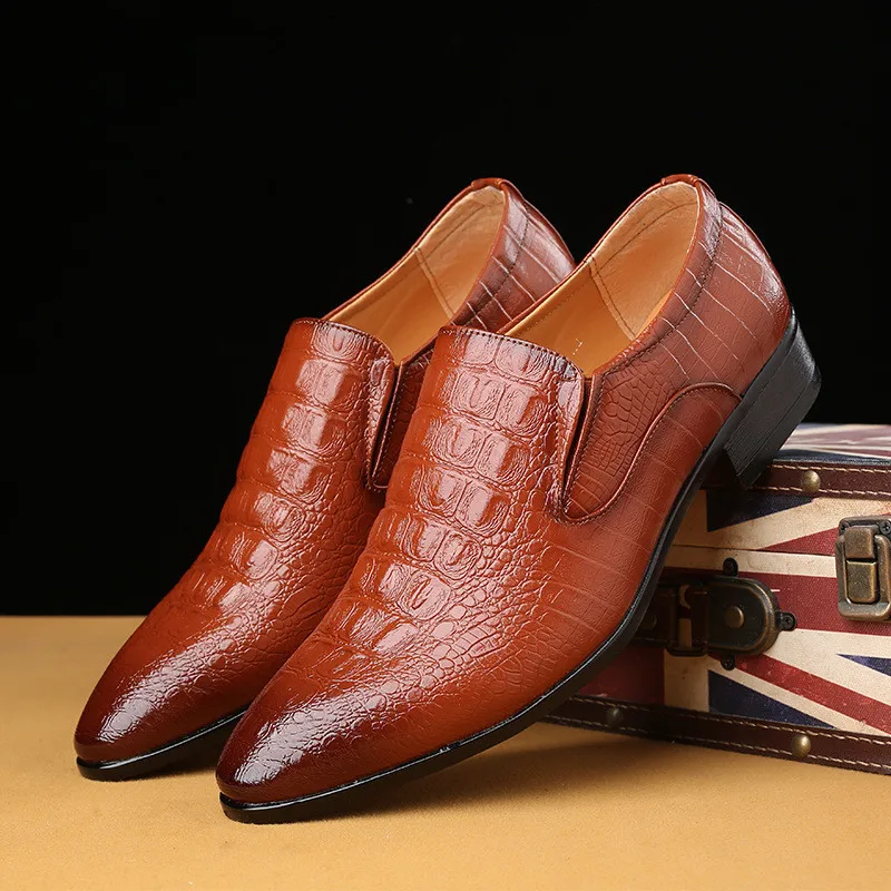 

Formal Mens Dress Crocodile Shoes Designer Oxford Shoes for Men Genuine Leather Black Party Shoes for Men Zapatos Para Hombre