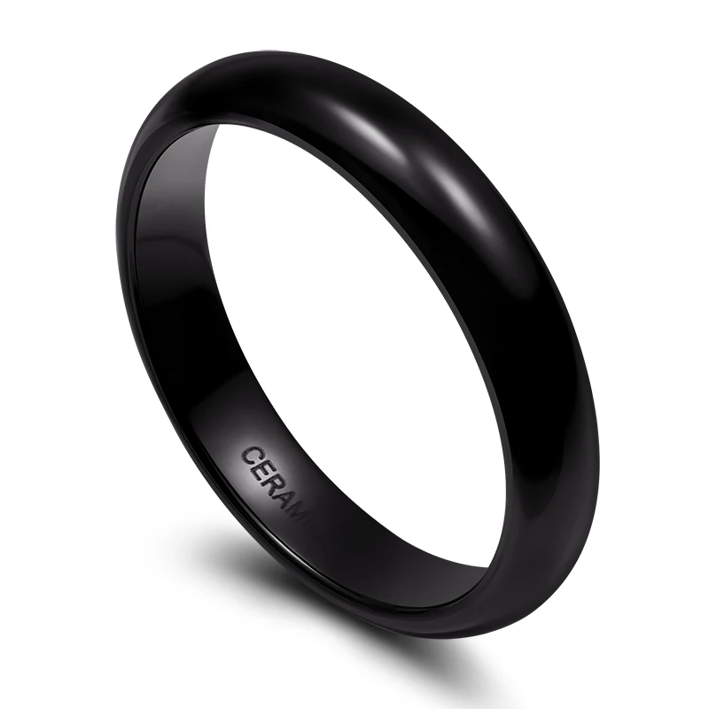 

Kolmnsta 4mm Black Ceramic Ring for Man Engagement Wedding Rings Fit Men Women Couple Jewelry bague homme anillos mujer