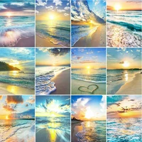 5d square diamond embroidery sea pictures of rhinestones mosaic diamond painting landscape cross stitch kits home decoration