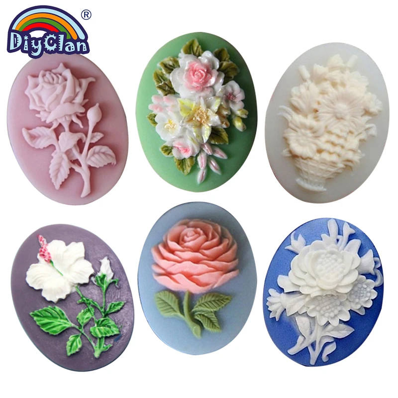 

Flower Fondant Silicone Molds For Mug Decorating Rose Resin Polymer Clay Decoration Form Plaster Mastic Aroma Craft Making Novel