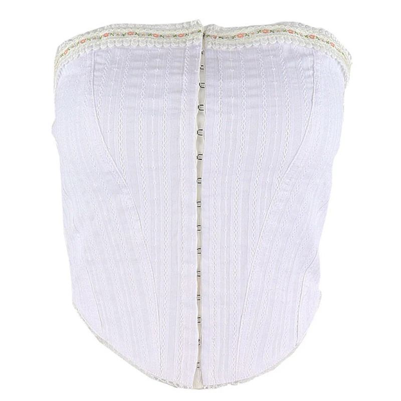 

Summer Strapless Tops Single-breasted White Tube Top E-girl Crop Tanks