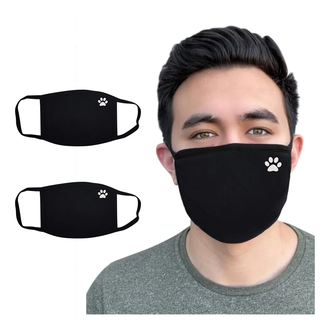 

2pcs Reusable Mask Men And Women Washable Printed Masks Windproof And Sunscreen Breathable Mask Mascarillas Mouth-muffle#E