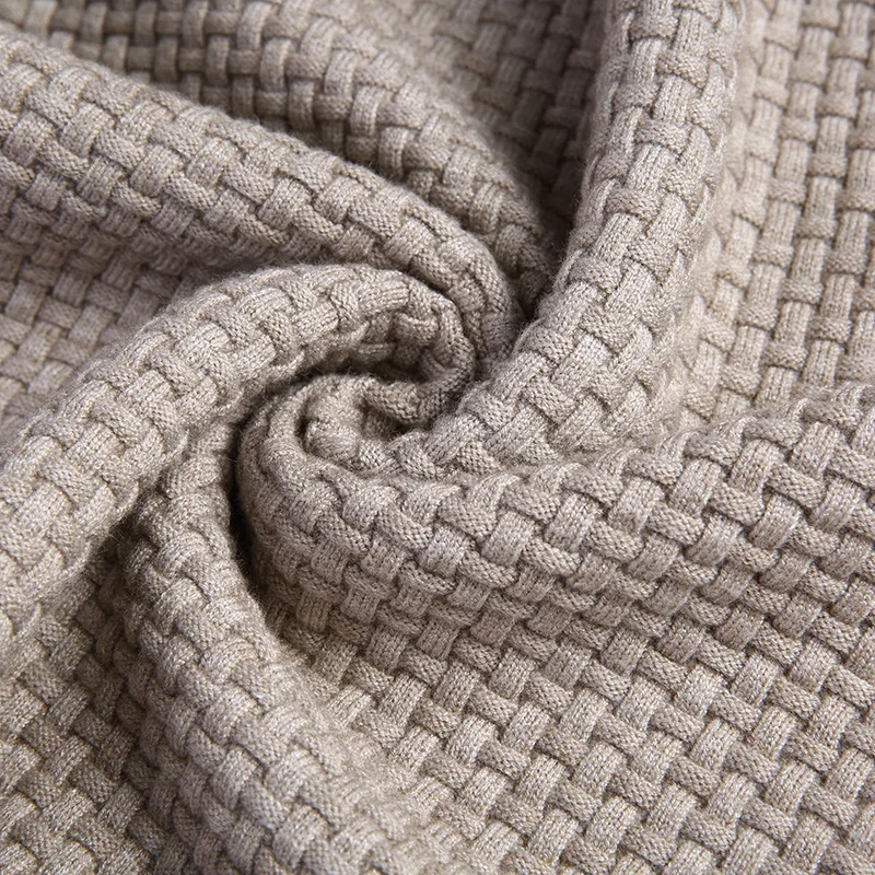 

2021 Autumn Winter Warm Wool Sweaters Casual Hit Color Patchwork V-neck Pullover Men Brand Slim Fit Cotton Sweater