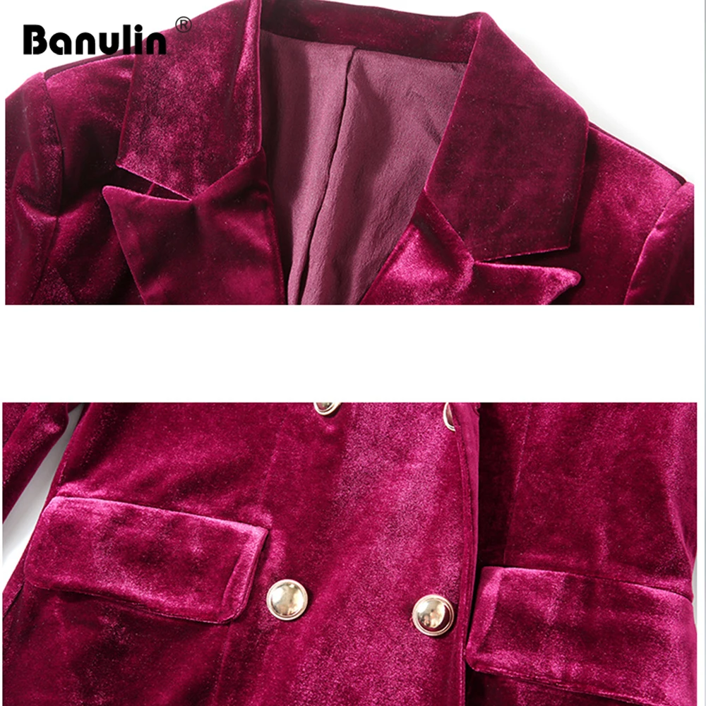 

Formal Slim Fit Women's Business Work Wear 2 Pieces Suits Burgundy Velvet Office Ladies Fashion Stylish Suits Jacket Pants Set