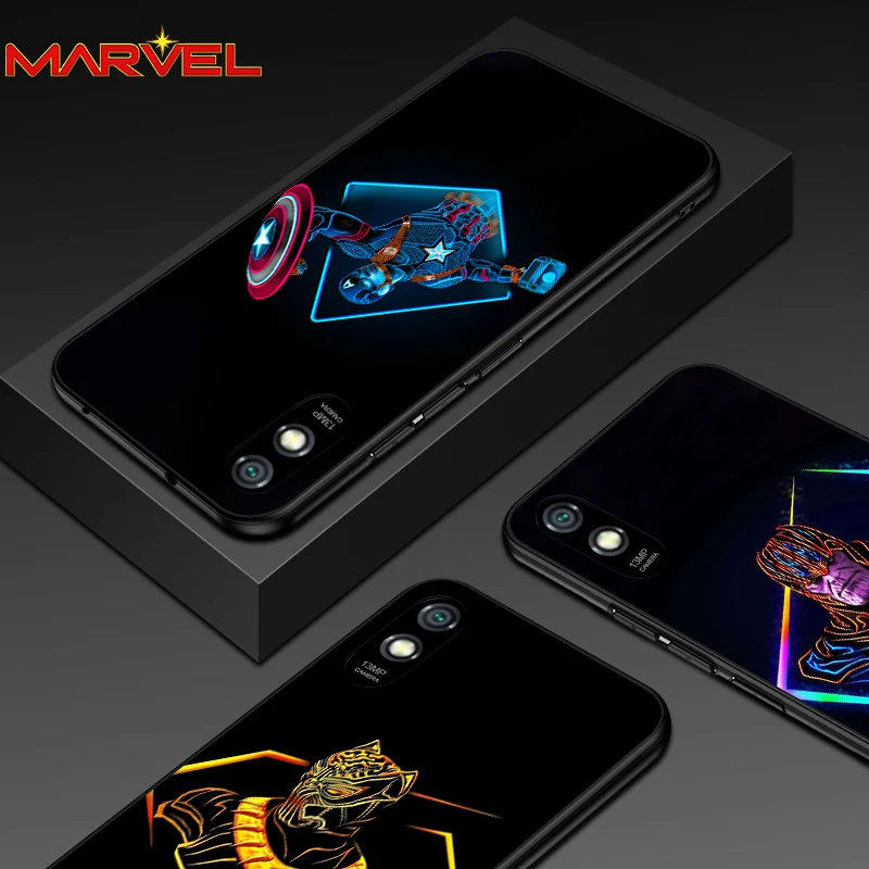 

Marvel hero color for Xiaomi Redmi 10X Pro 9C 9A 9T 9 GO K40 K30 Ultra K20 8 7 S2 6 5 4X Pro Soft Black Phone Case
