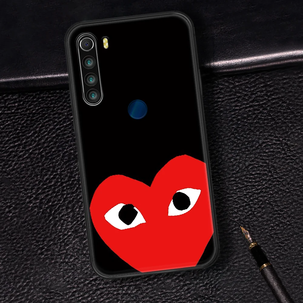 

CDG PLAY Heart Brand Phone Case Cover Hull For XIAOMI Redmi 7 7A 8 8A 9 9C Note 6 7 8 9 9S K20 Pro K30 black Prime 3D Cover