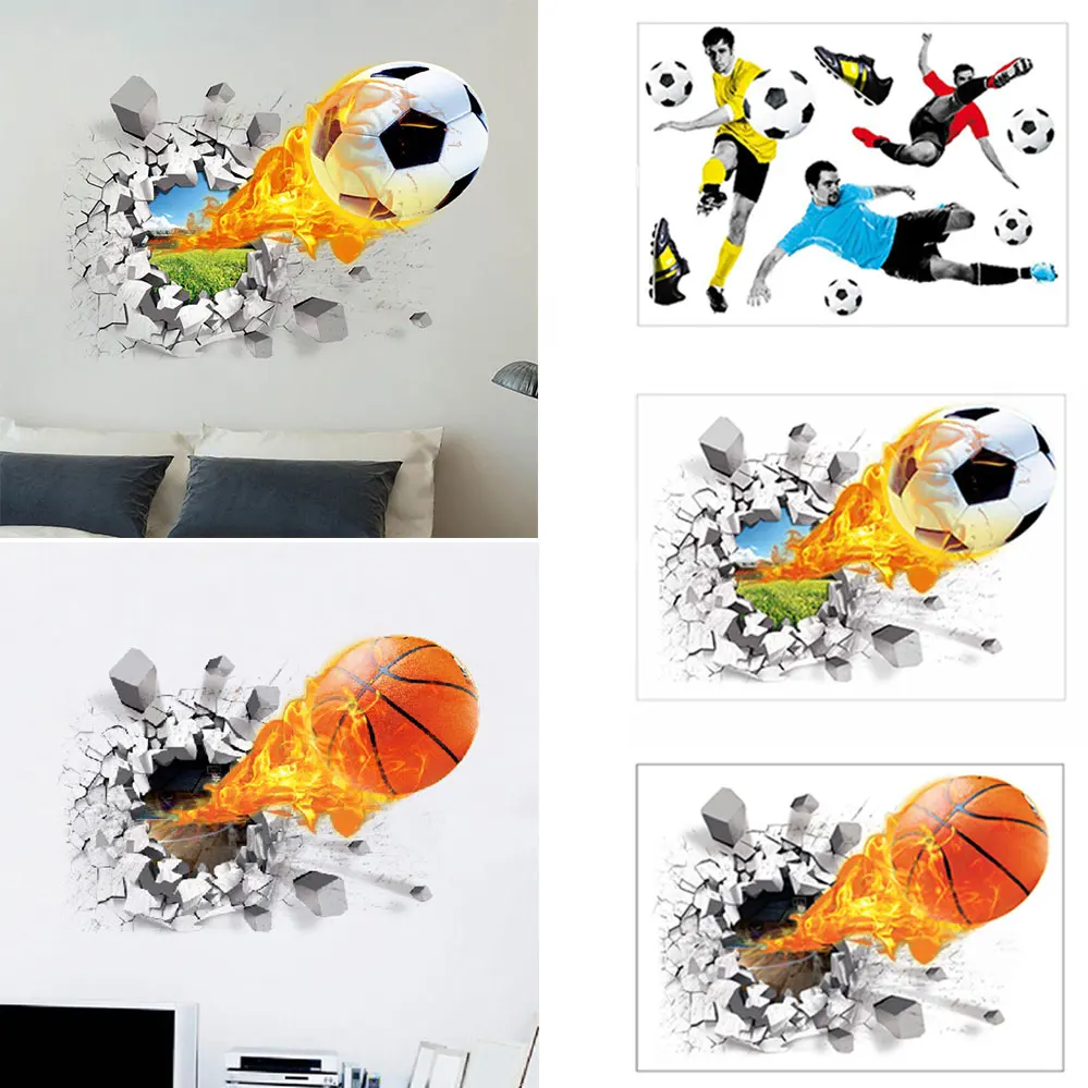 Стрельба футбол через стены наклейки для детской комнаты декорация Переводные