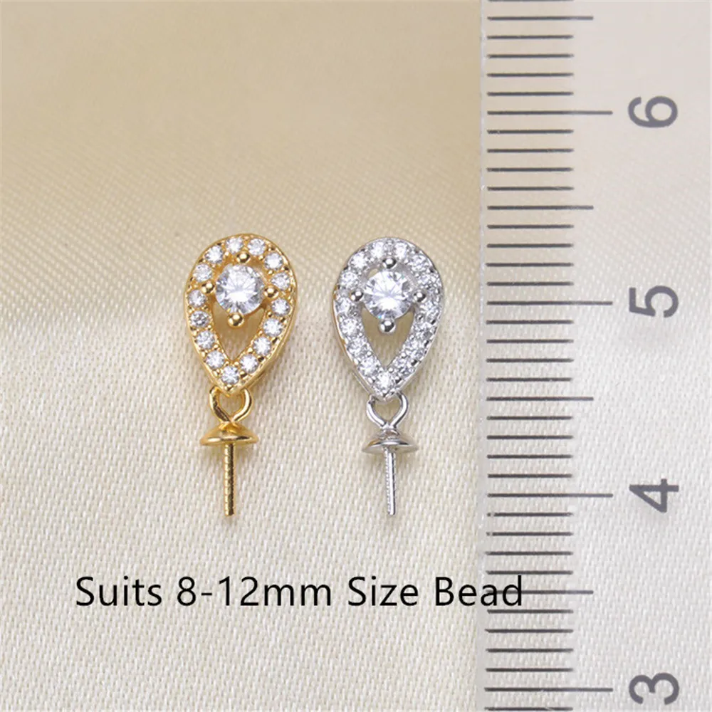 

Circle Pendant Hat Holder S925 Sterling Silver Pearl Pendant Settings Women DIY Handmade Jewelry Findings