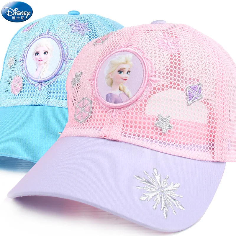 

Disney 2021 New Children's Cartoon Hat Boys and Girls Sunshade Baseball Hat Hip Hop Sun Hat Snow Princess baby hat