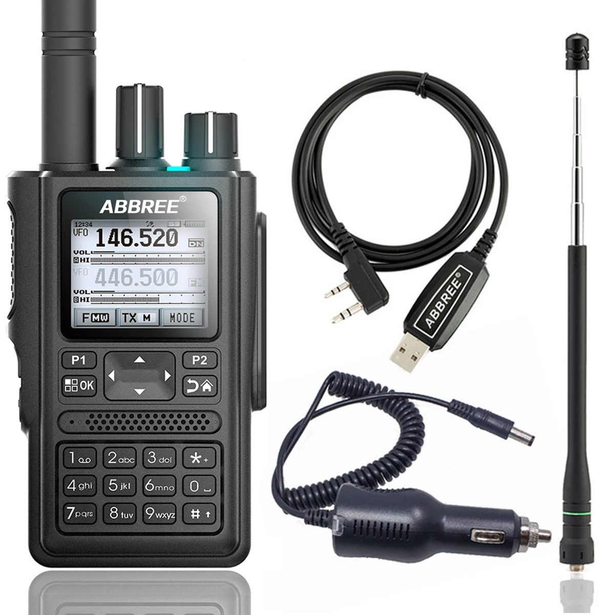 as picture 2 ABBREE AR-F8 gps 6 полос(136-520 МГц) 8 Вт 999CH Многофункциональный VOX DTMF SOS lcd цветной любительский Ham двухстороннее Радио рация - Цвет: as picture 2