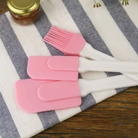 high quality heat resistant brush flexible silicone set for flipping cake cream batter mixer baking kitchen cooking tools pink