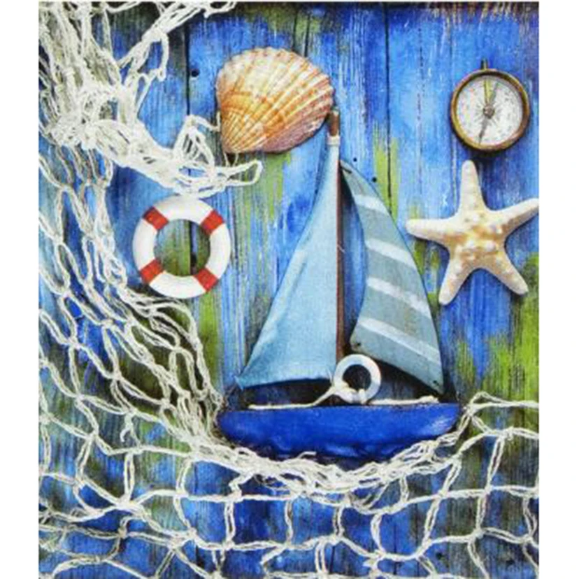 

Diamond Painting 5D DIY Square/Round Diamond Landscape Painting Seaside Fishing Net Beautiful Scenery Picture Cross Stitch TX672