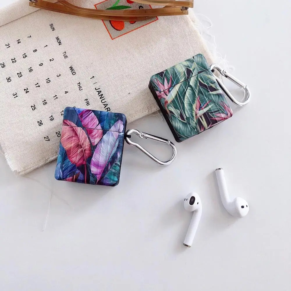 Роскошный милый чехол для AirPods 2 мультяшный брелок в виде банановых листьев Bluetooth