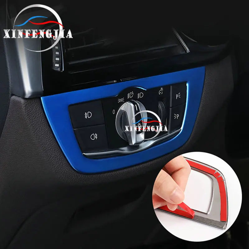 Для BMW 5 серии G30 G31 17 18 нержавеющая рама переключателя фар Крышка отделка|Лепнина