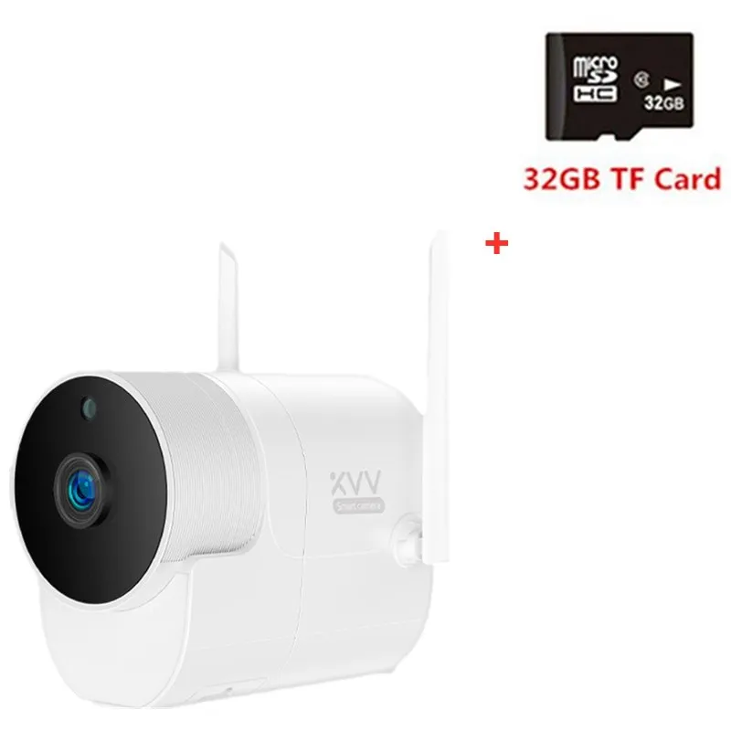 add card Xiaovv наружная панорамная камера водонепроницаемая 1080P Беспроводная камера наблюдения wifi ночное видение IP Cam работает с приложением Mijia - Цвет: add card