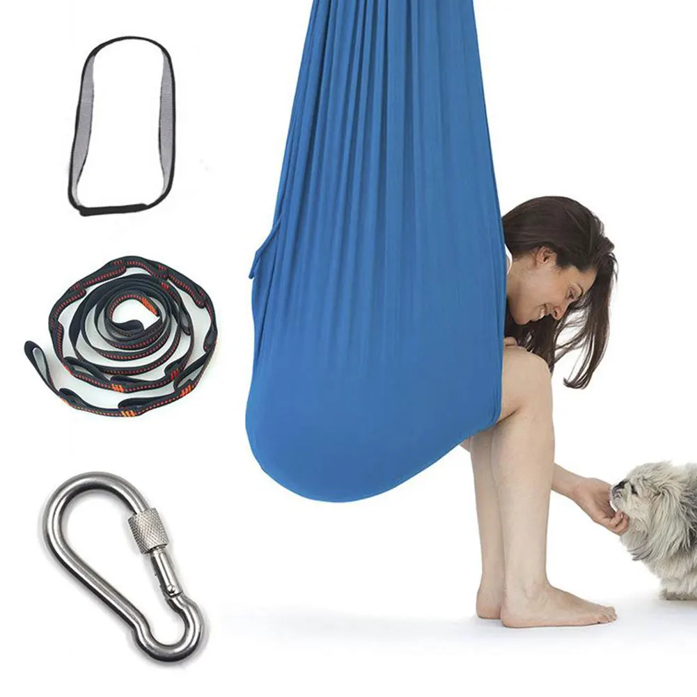 

Therapy Sensory Swing Adjustable Nylon Yoga Hammock With Extension Strap Child Therapy Elastic Parcel Steady Seat Swing Chairtoy