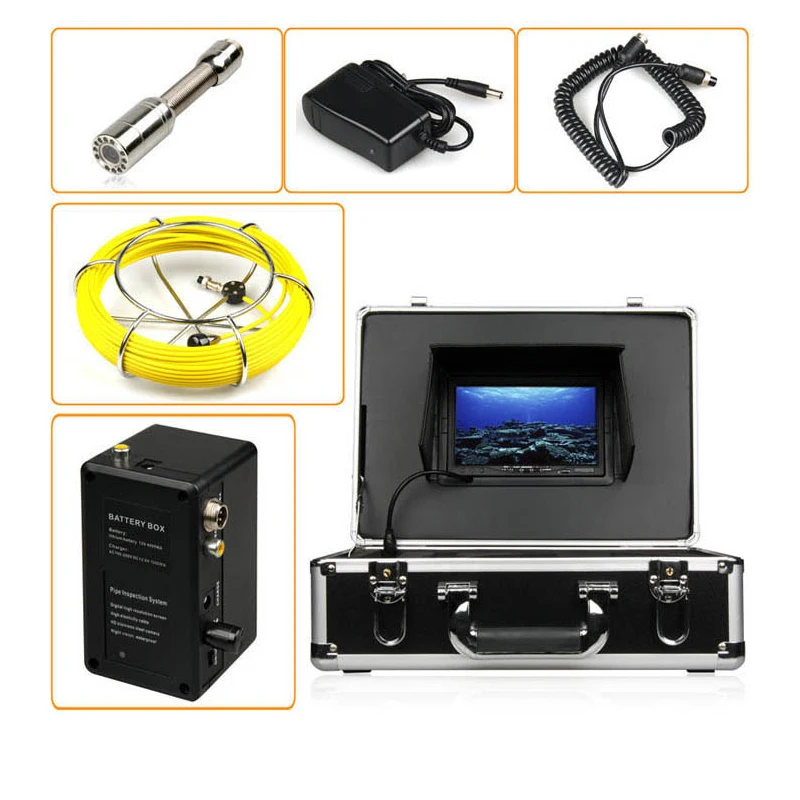 Водонепроницаемая фотокамера со змеиным кабелем водопроводная камера длиной 30 м