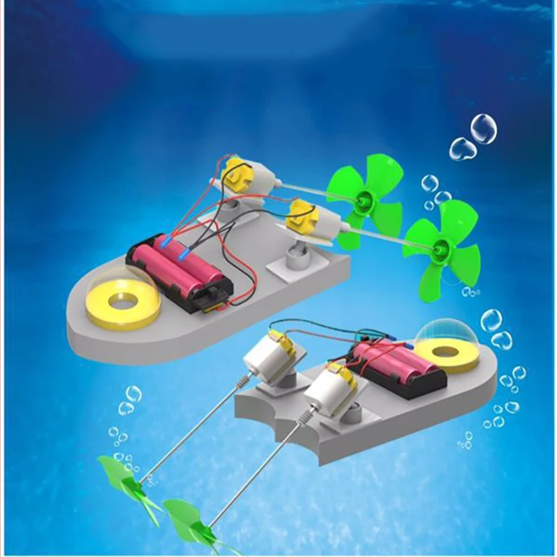Детская скоростная лодка сделай сам с двумя винтами пропеллерами Детские