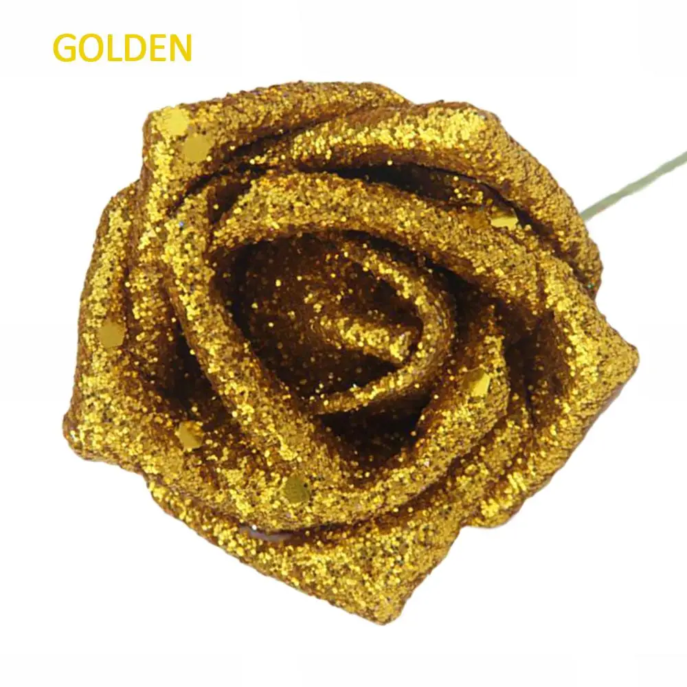 ПЭ 10 шт 6 см блестящая Пена Розы Искусственные цветы розы Красивые свадебные