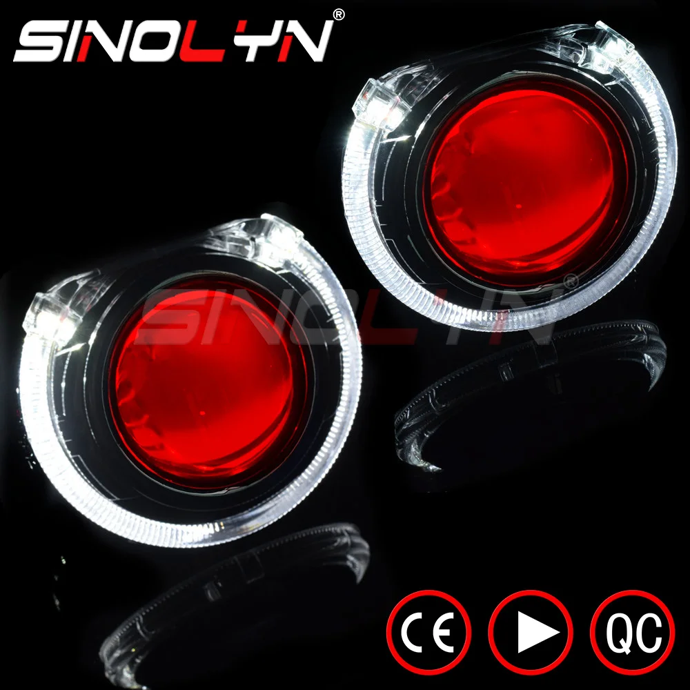 Sinolyn Ангел Дьявол глаза HID проектор фары линзы биксенон 2,5 WST объектив для H7 H4 автомобильные аксессуары DIY Настройка использования H1 ксенон