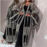 spring 2022 new sequins dress women sexy lace long sleeve evening party dresses elegant maxi sexy dress robe longue 2pcsset