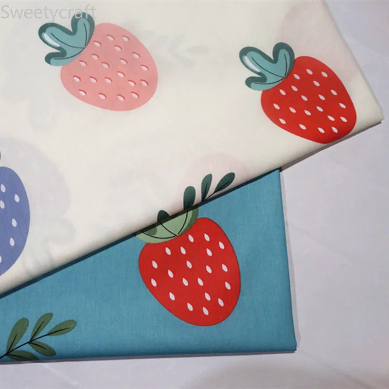 

160cm X10M Strawberry 100% Cotton Twill Fabric Patchwork Cloth,Sewing Cushion Bed Sheet Quilting Fat Quarters Material Fabric