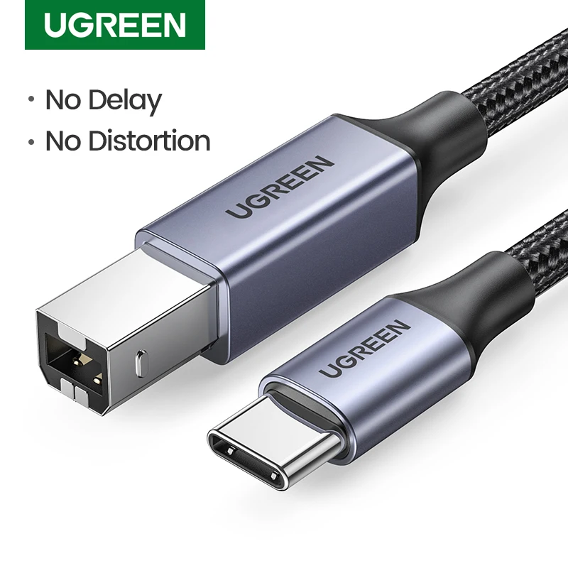 Кабель UGREEN USB C к B 2 0 для принтера плетеный шнур сканера Epson MacBook Pro HP Canon Brother